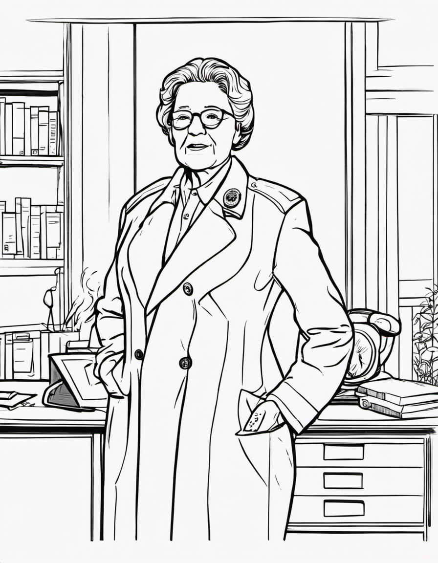 Corrie ten boom at the police station vintage coloring page