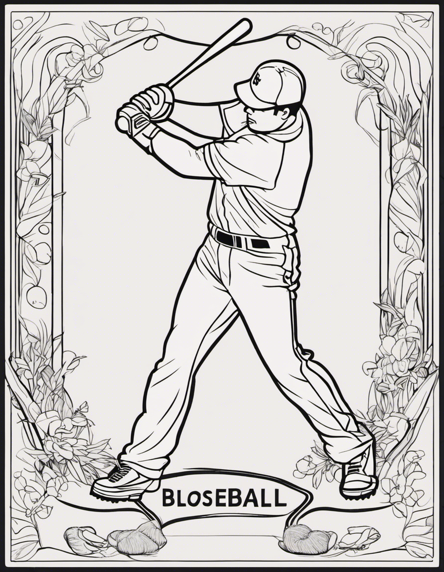 baseball for adults coloring page