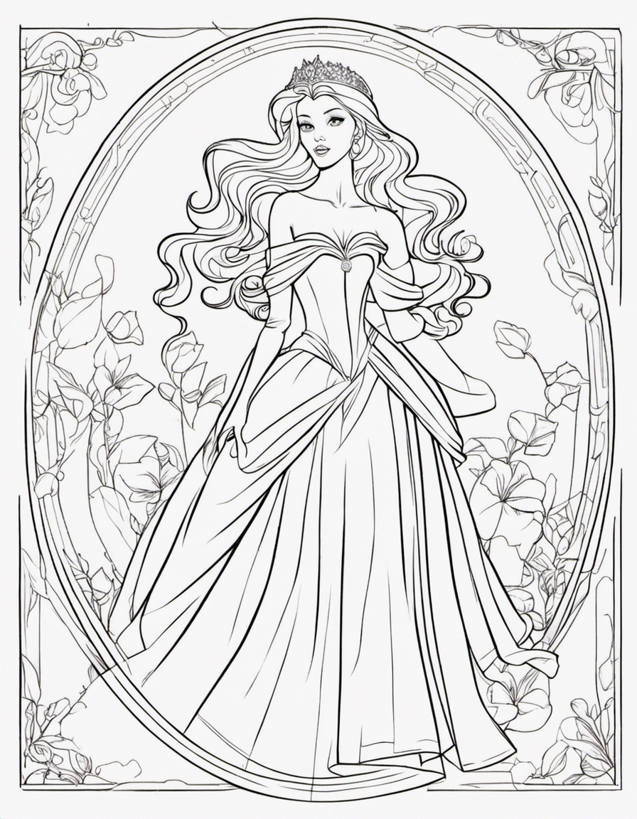 realistic disney princess coloring page