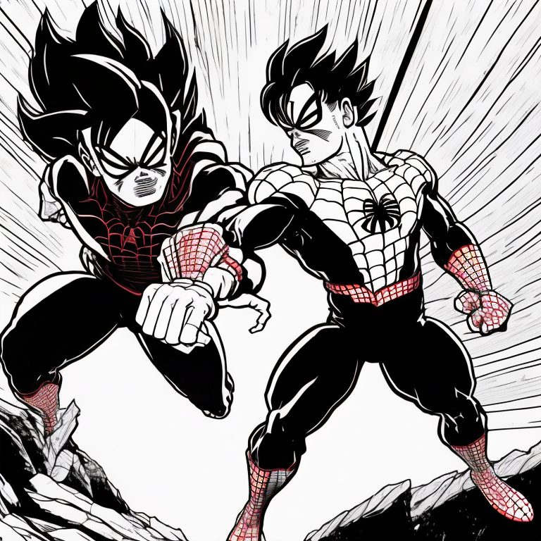 spiderman fighting songoku in namek