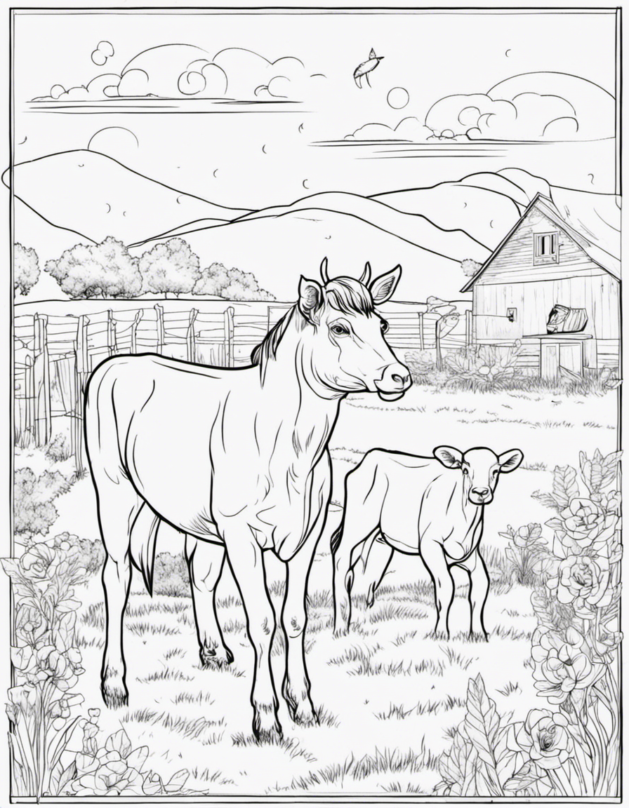 farm animals for adults coloring page