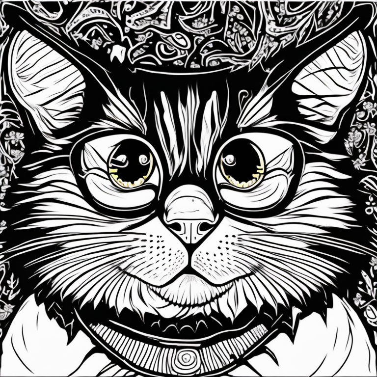 a cute cat coloring page