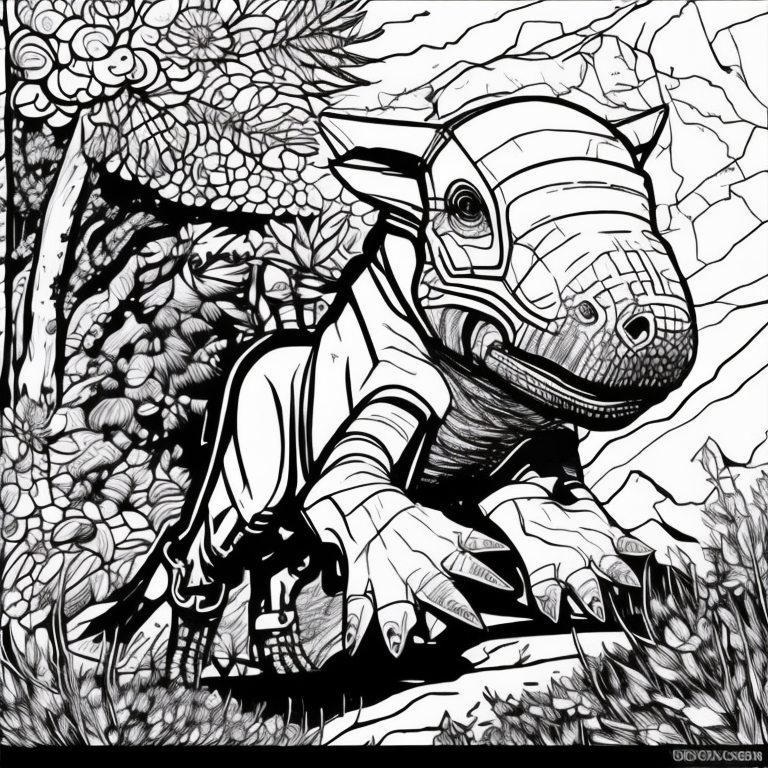 criar desenho para colorir do tiranossauro rex coloring page