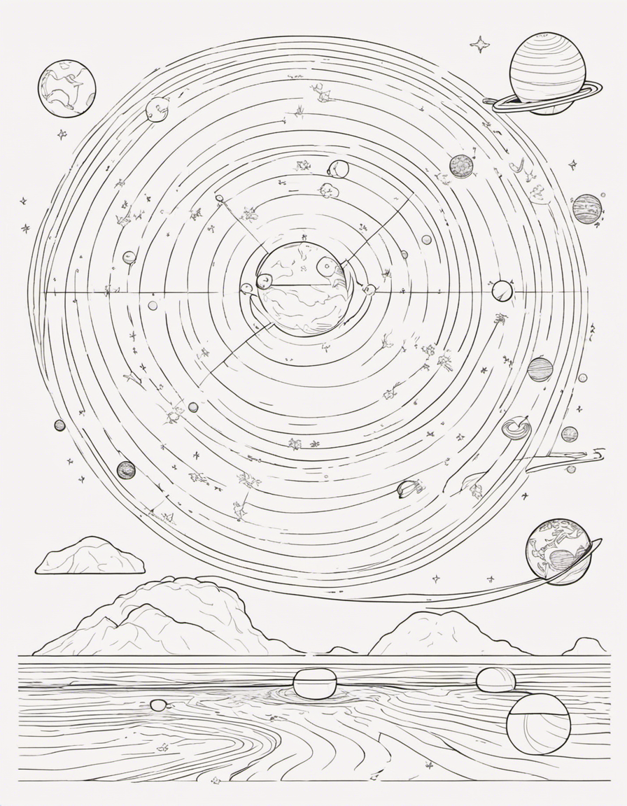 solar system for children coloring page