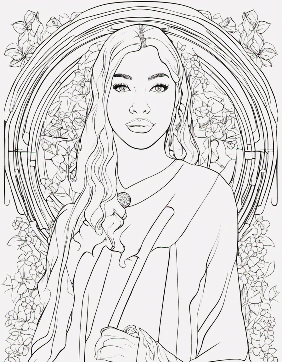 Uma menina a brincar com o seu irmão bebé  coloring page