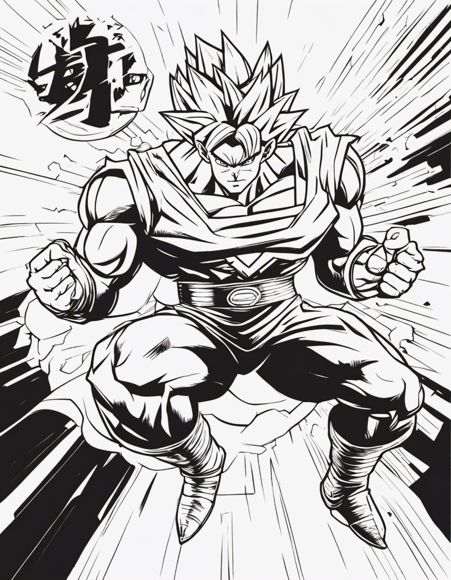 goku fighting superman coloring page