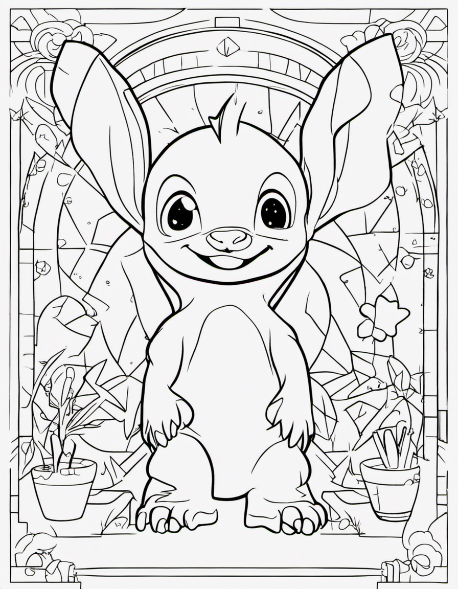 cartoon lilo stitch coloring page