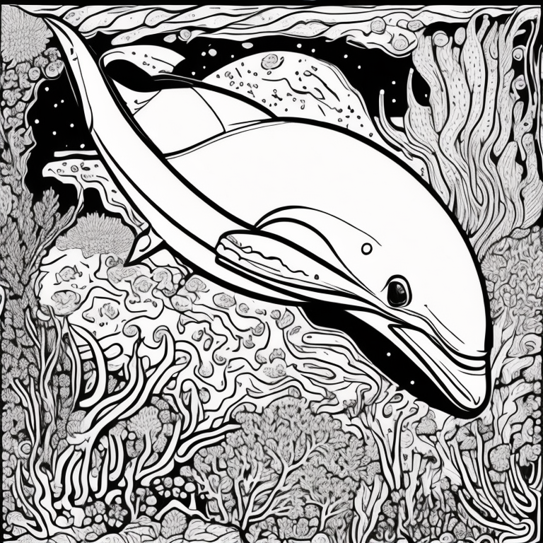 Ocean dolphin  coloring page