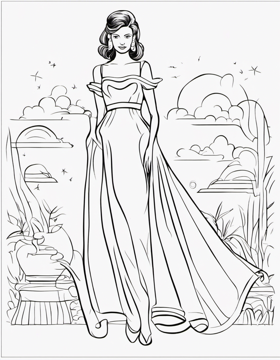 cartoon dress coloring page