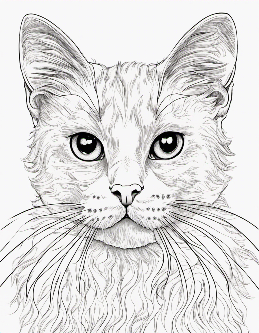 kitten for adults coloring page