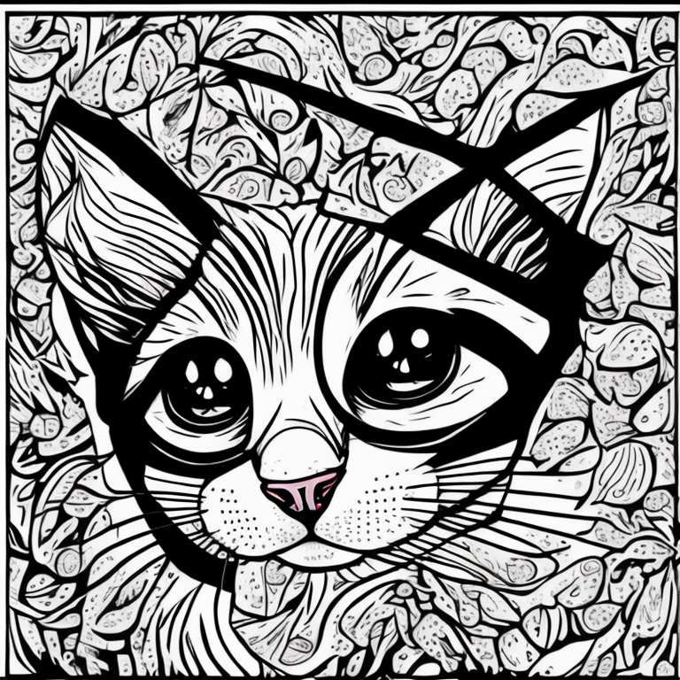 a cute cat coloring page