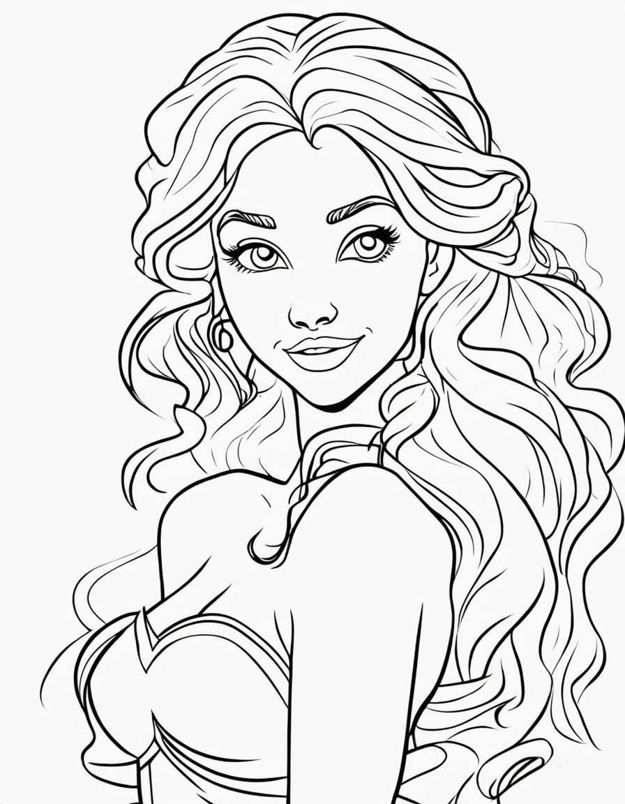 cartoon ariel coloring page