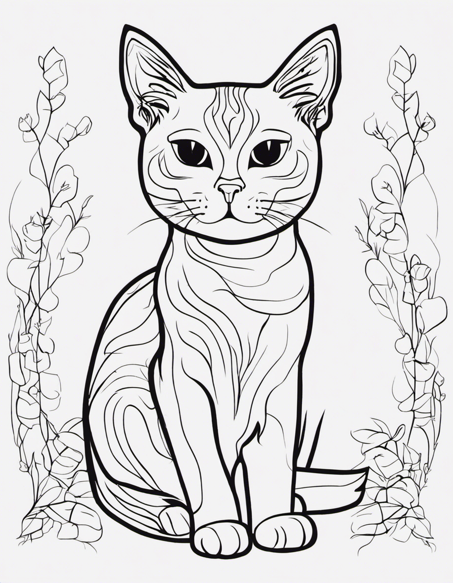 a cute cat coloring page