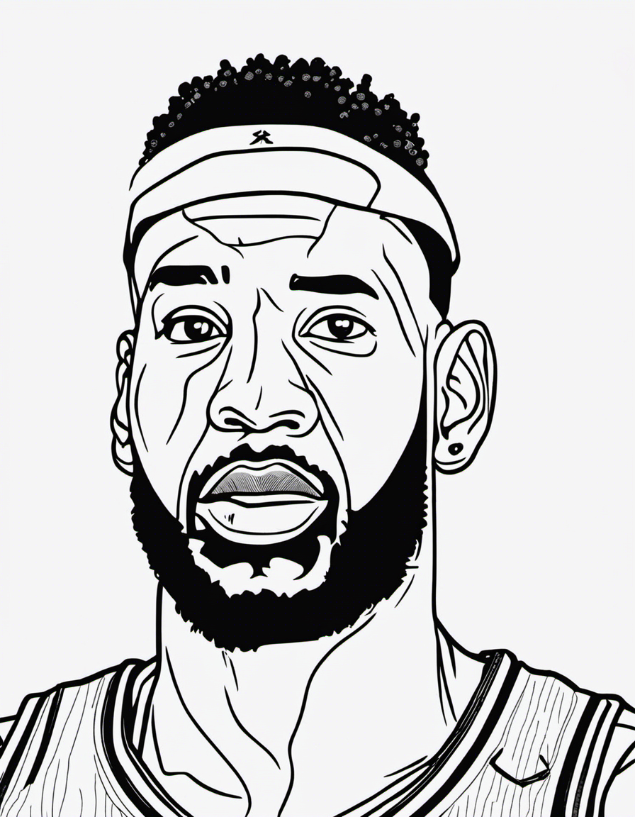 lebron james for children coloring page