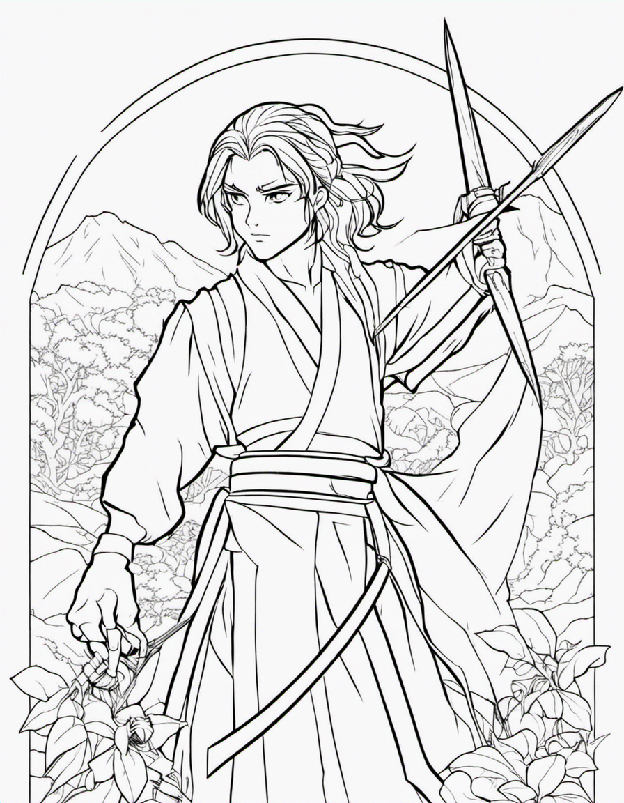 demon slayer for children coloring page
