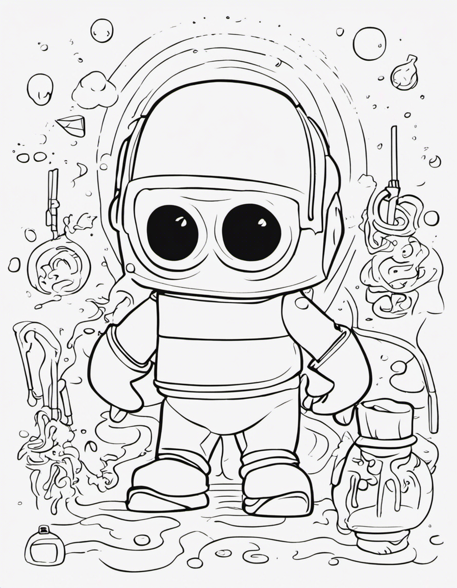 cartoon squid game coloring page