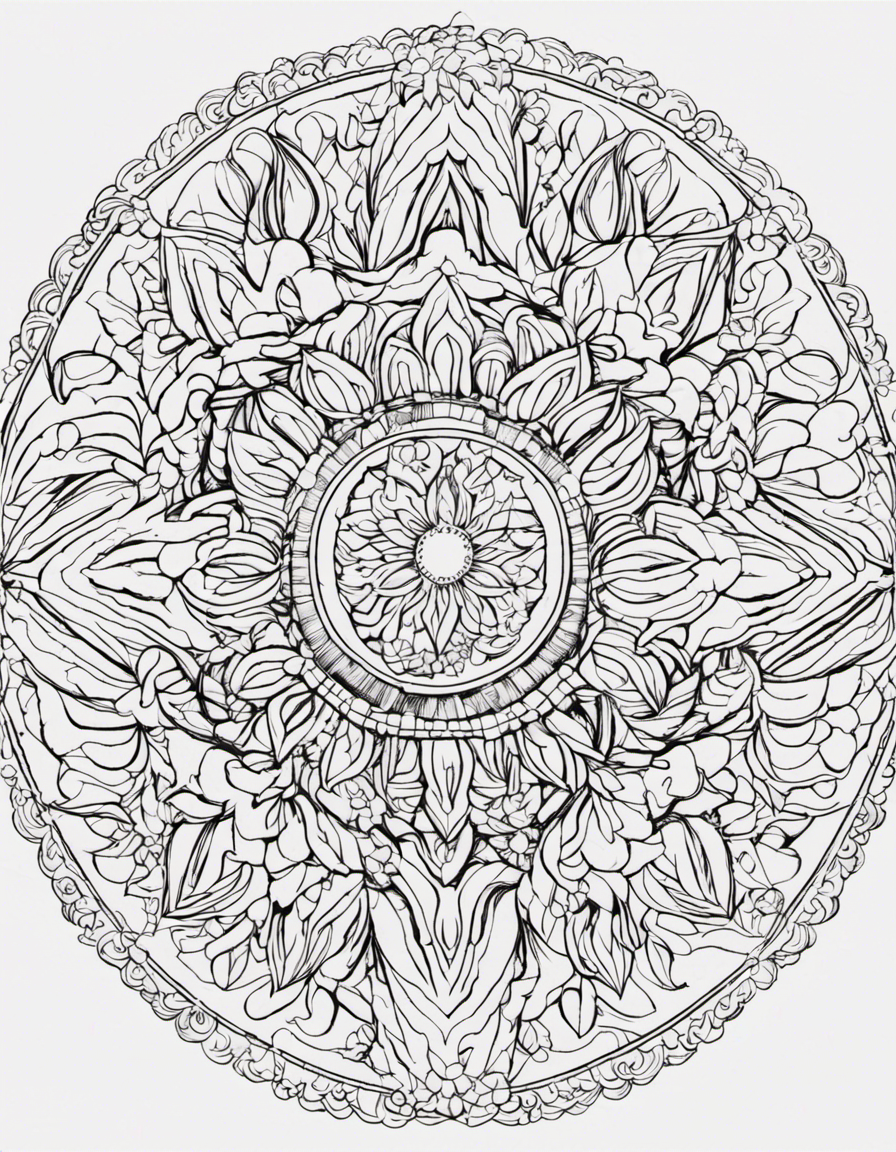 mandala with floral motifs. Complex and detailed 3D