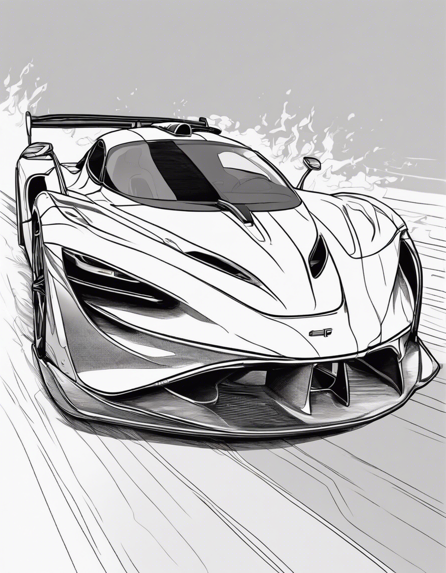 hypercar doing a burnout coloring page