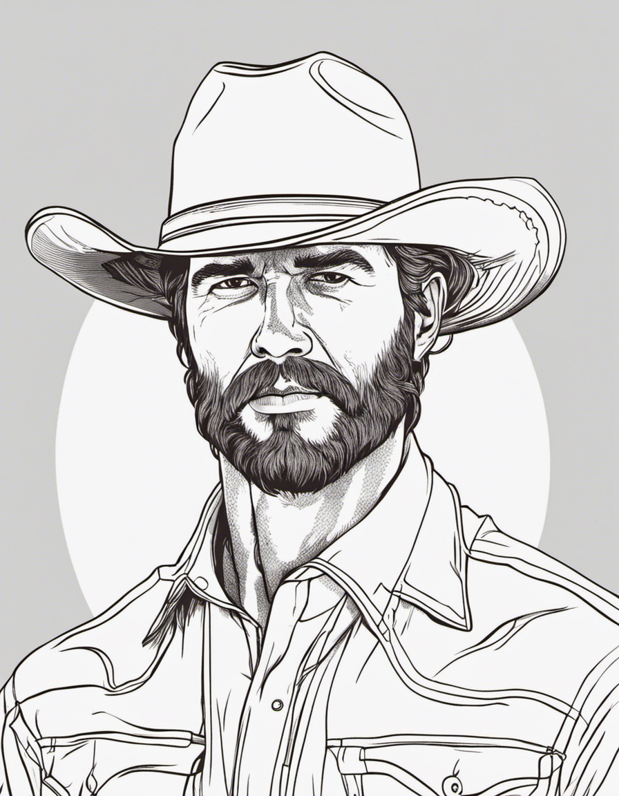 realistic cowboy coloring page