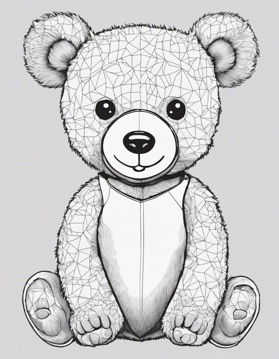realistic teddy bear coloring page