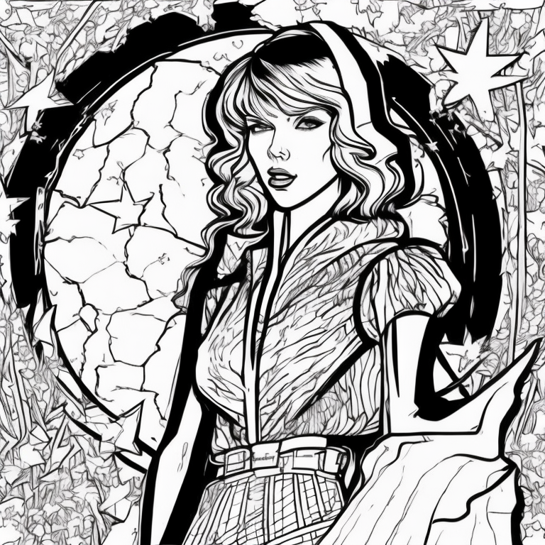 Taylor swift speak now cartoon coloring page kids coloring page