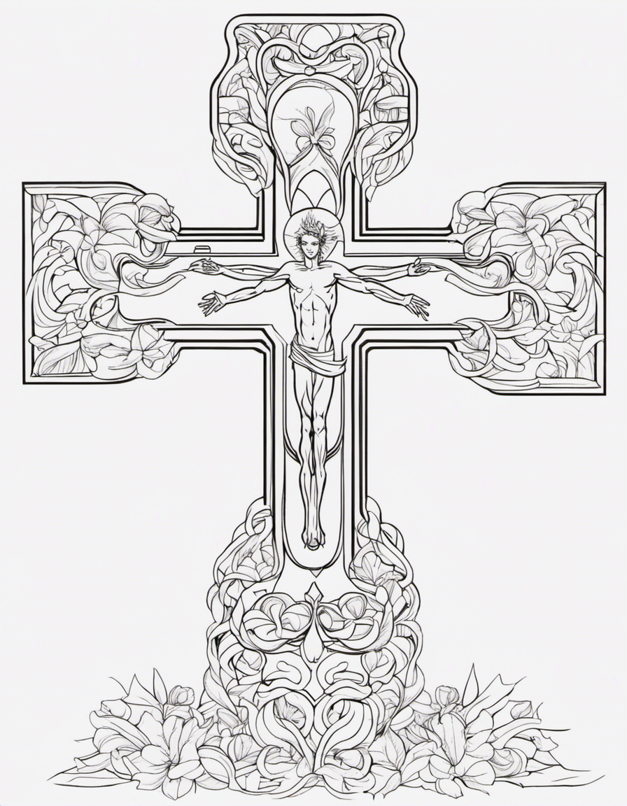 cartoon cross coloring page