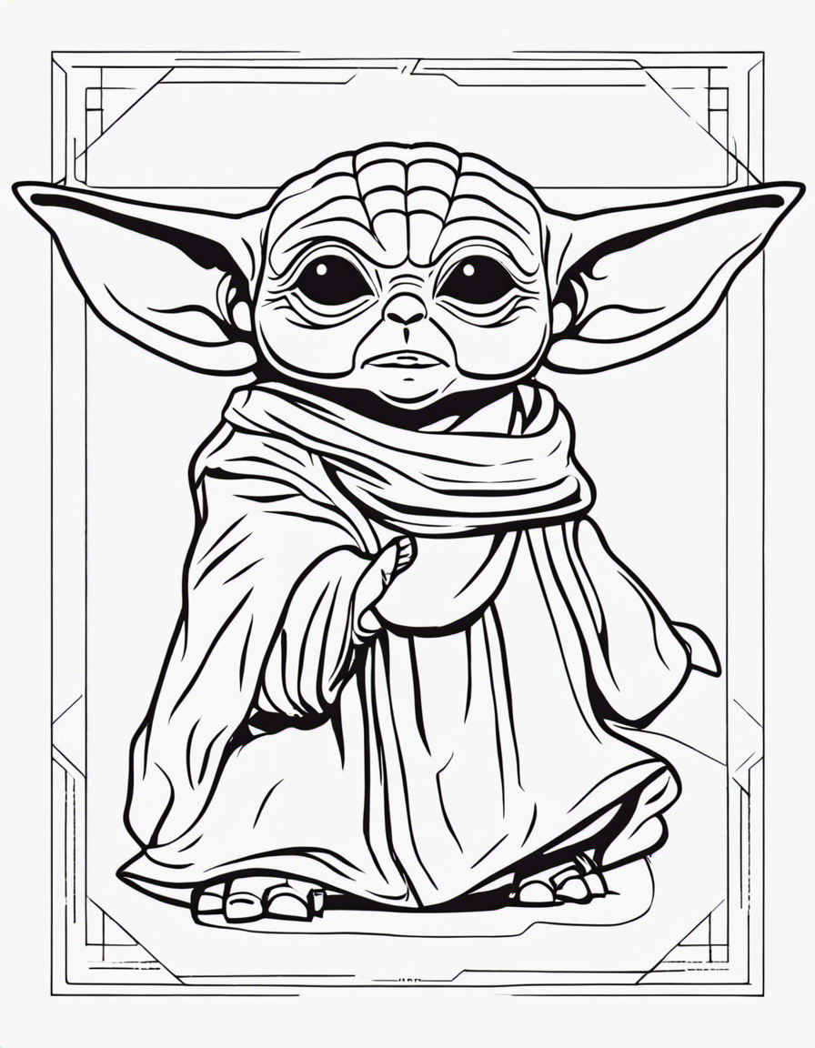 baby yoda for adults coloring page