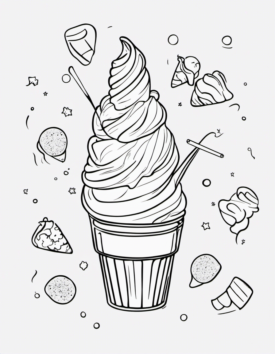 ice cream for children coloring page