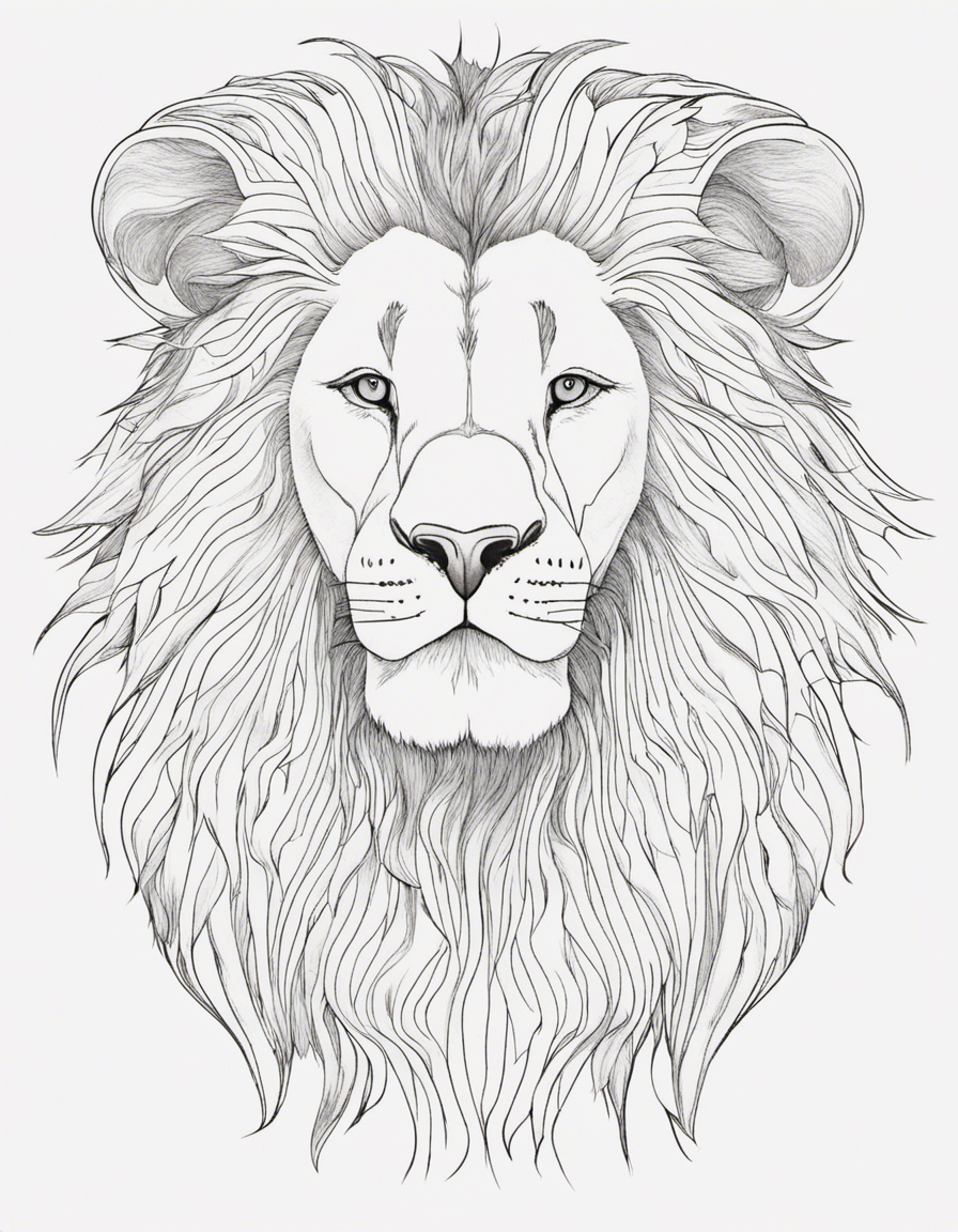 realistic lion coloring page