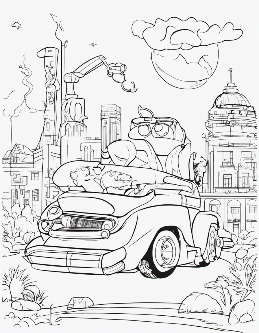 cartoon pixar coloring page