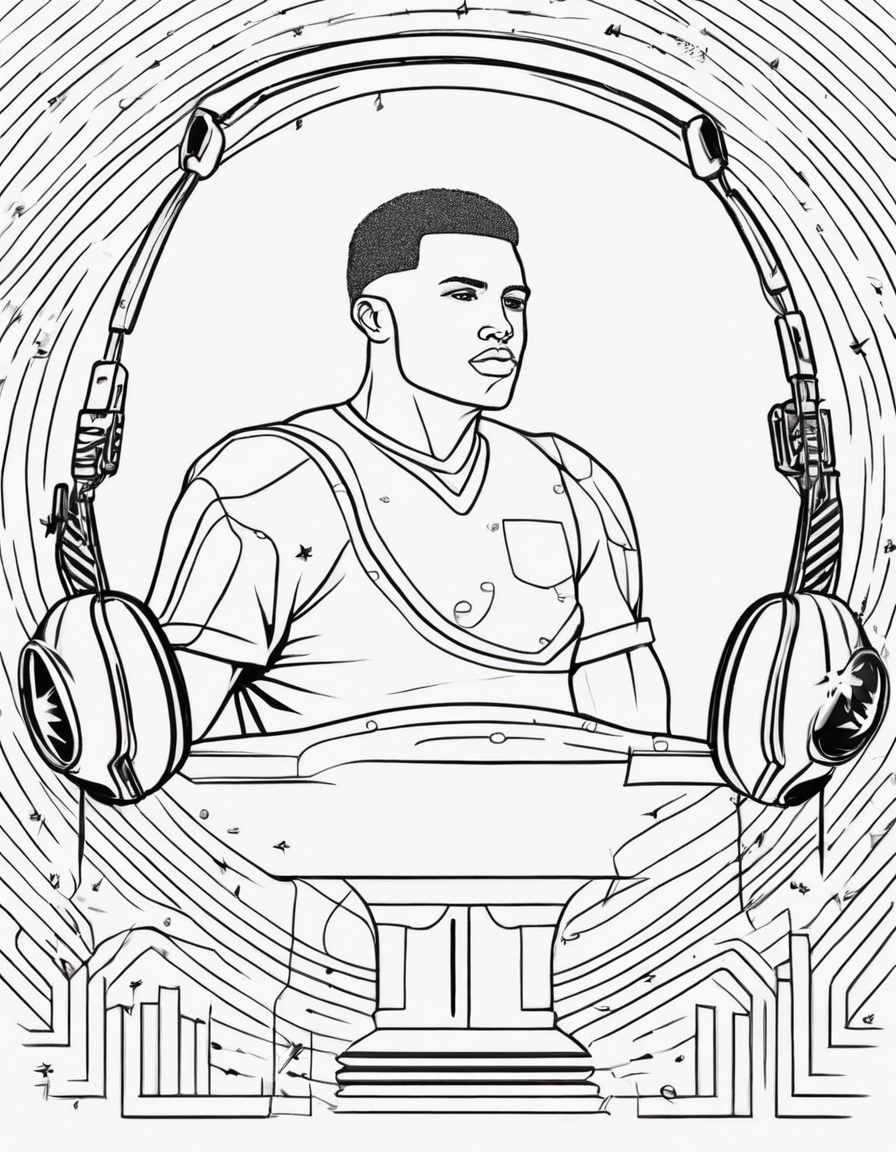 football with music coloring page