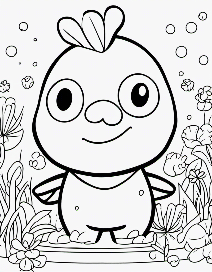 cartoon keroppi coloring page