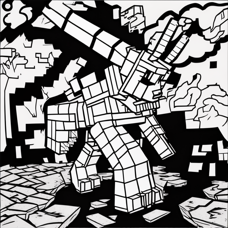 Minecraft Dragon coloring page