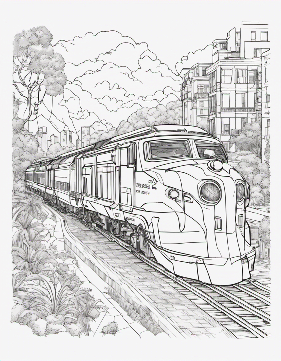 train for adults coloring page