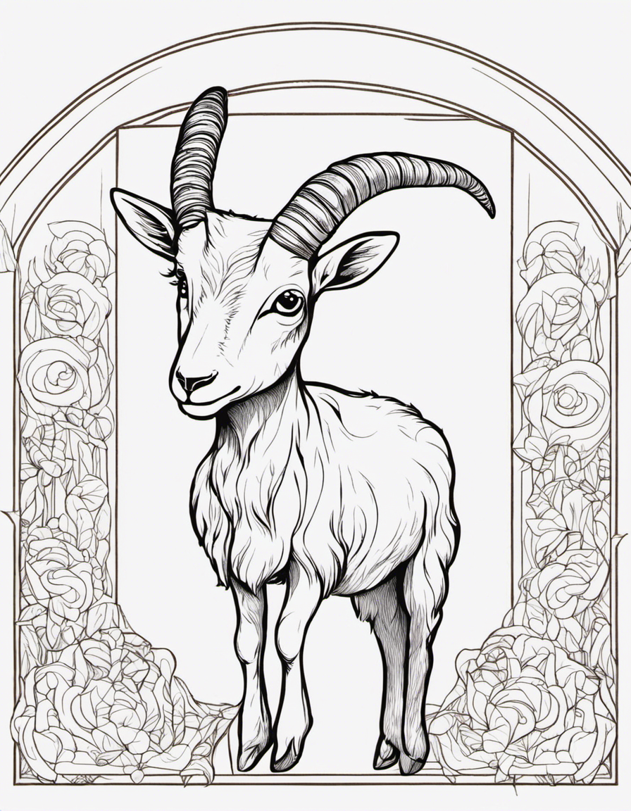 goat for adults coloring page