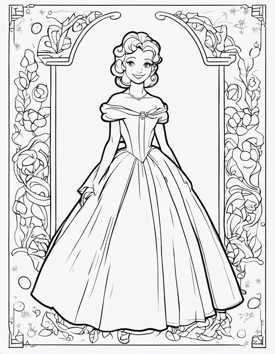 belle coloring pages