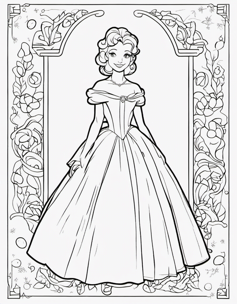 belle for children coloring page