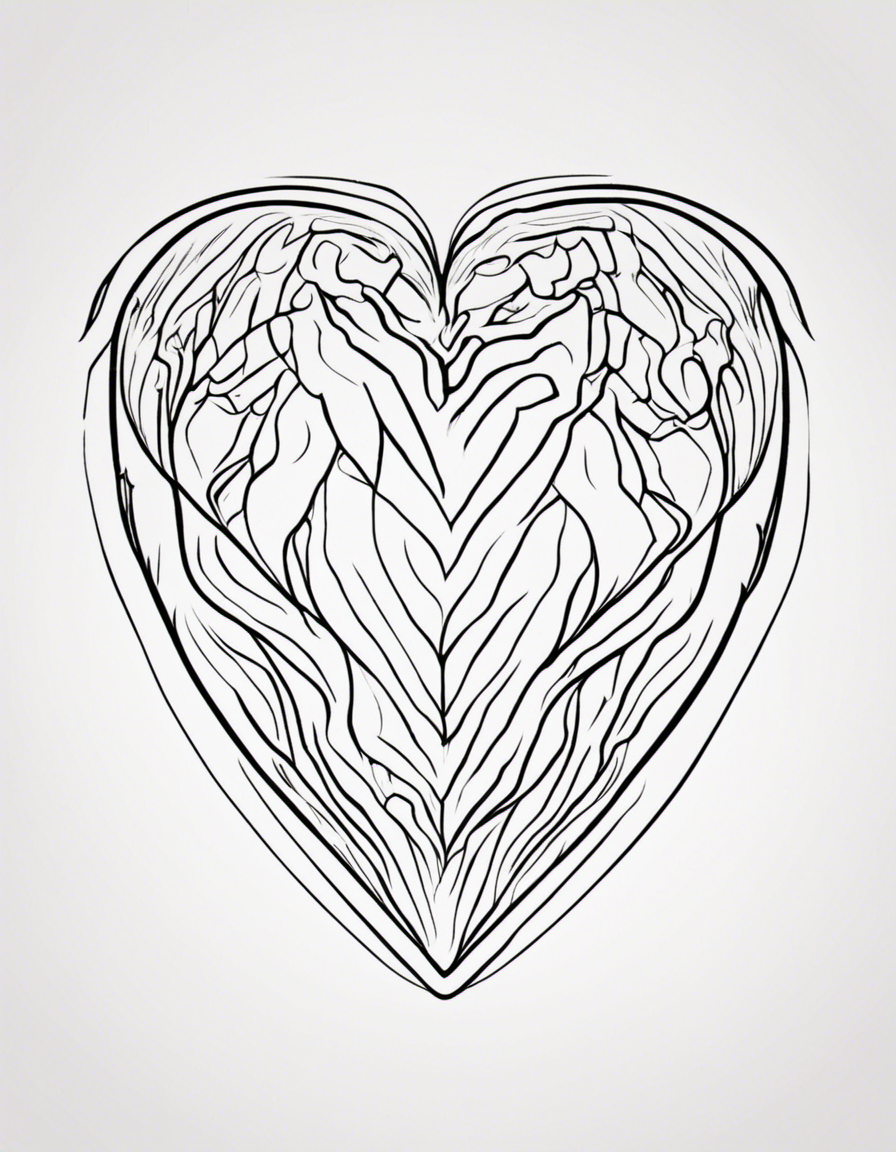 realistic heart coloring page