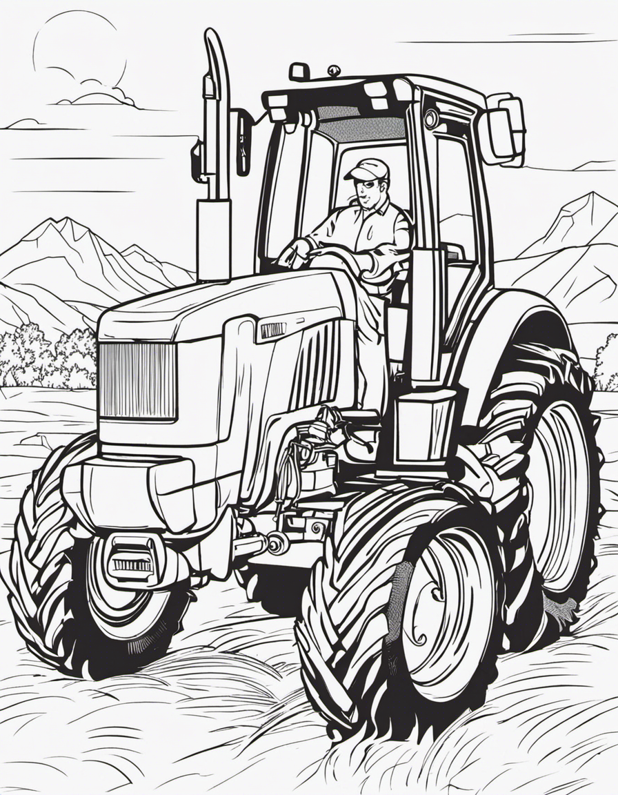 cartoon john deere coloring page