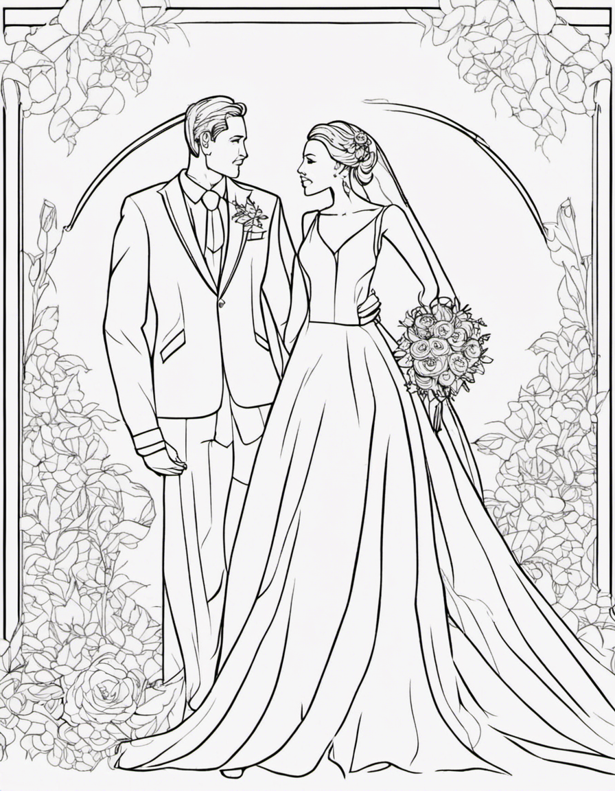 wedding for adults coloring page