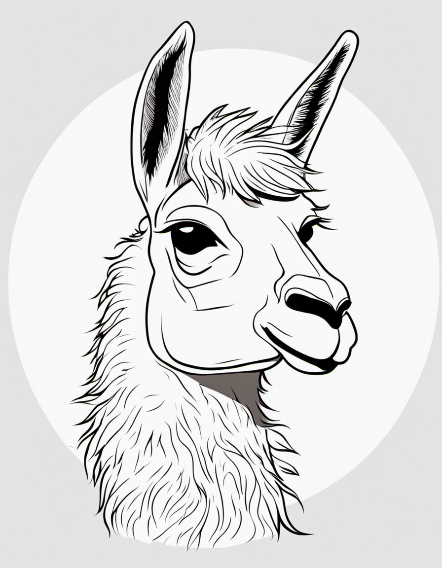 cartoon llama coloring page