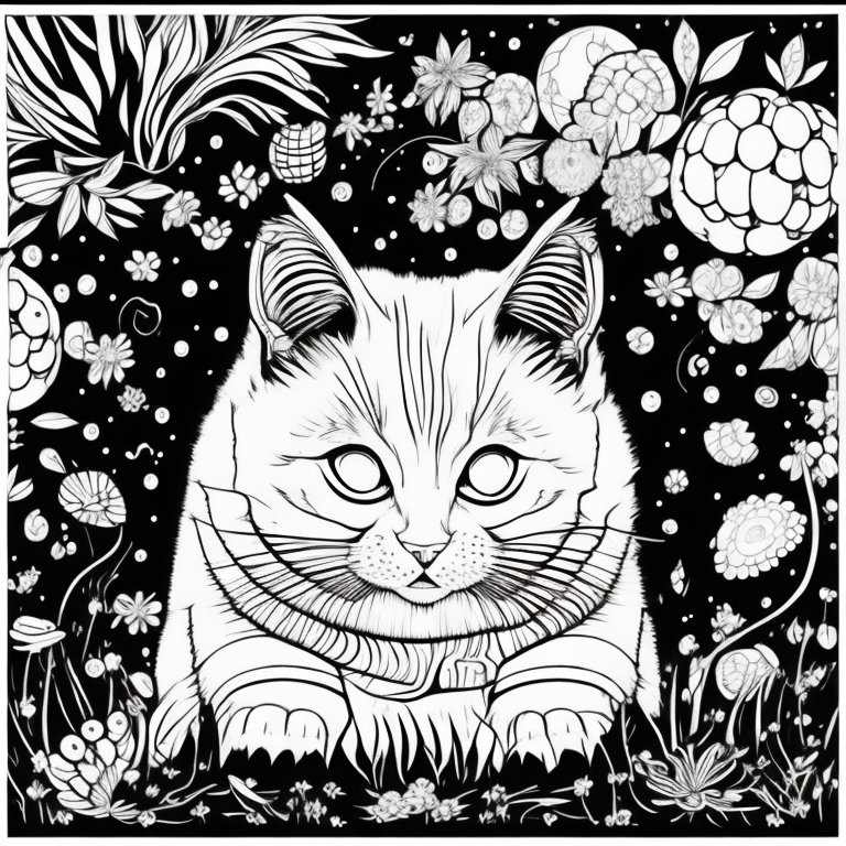 desenhe em um estilo realista, um gato pulando telhados de uma cidade a noite coloring page