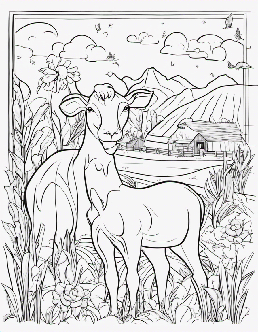 cartoon farm animals coloring page