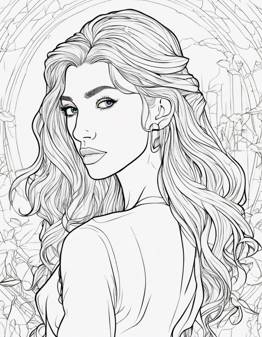 realistic tangled coloring page
