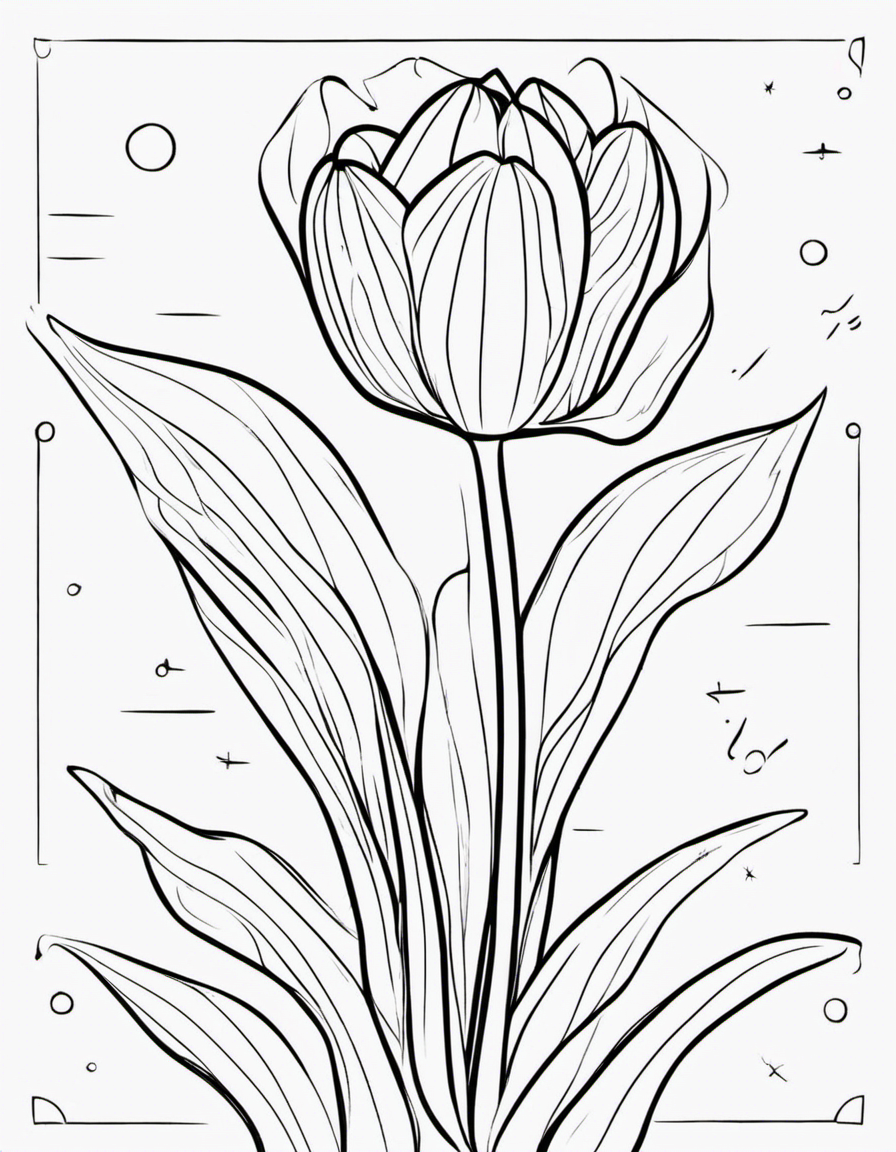 cartoon tulip coloring page