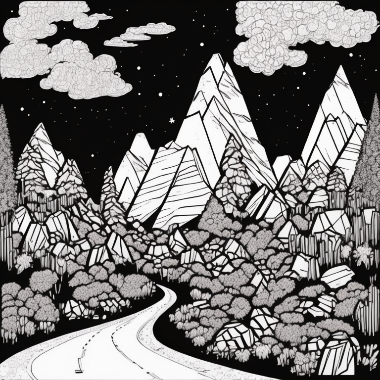 Landscape coloring page