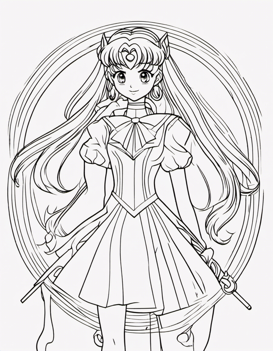 cartoon sailor moon coloring page