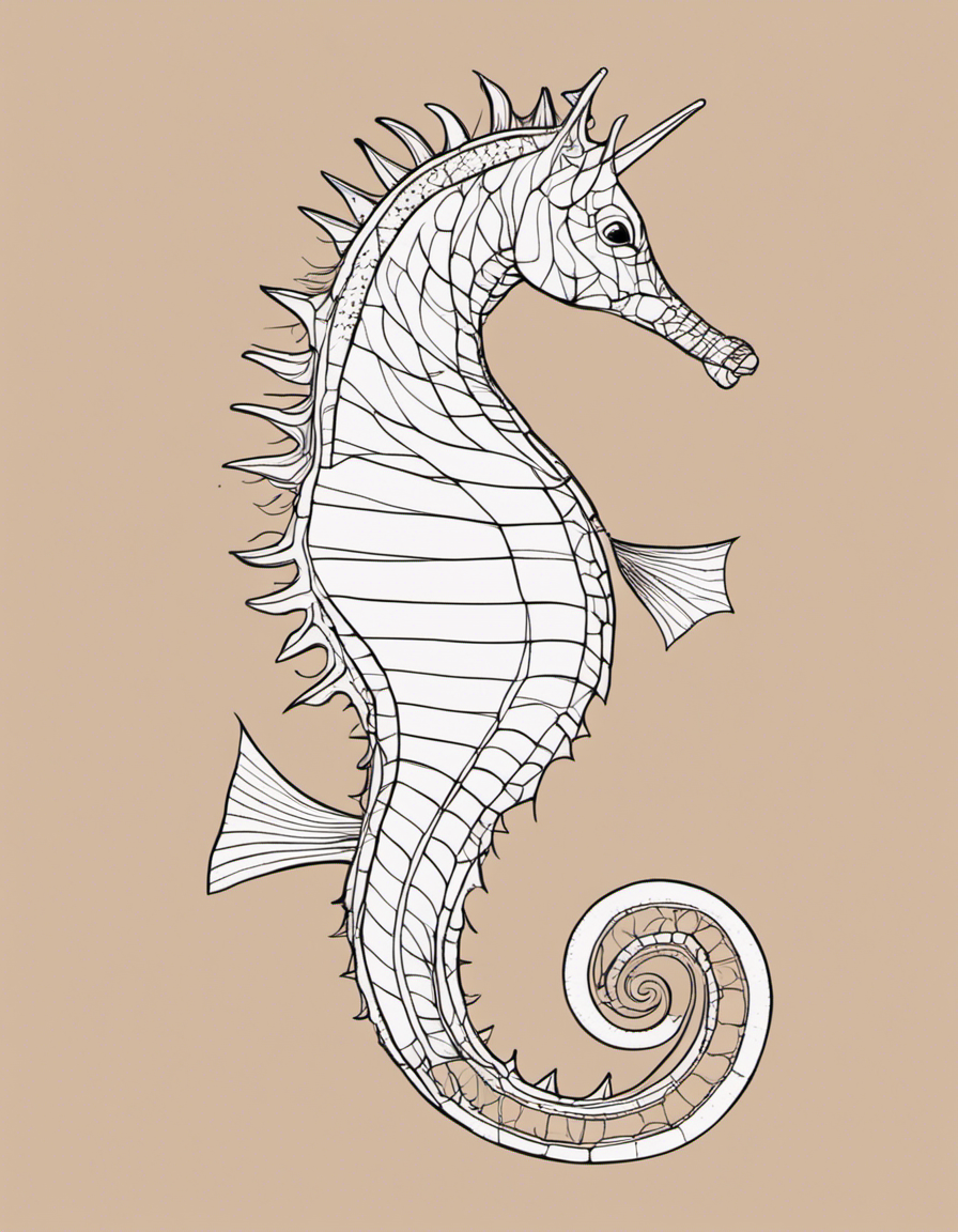 seahorse for adults coloring page