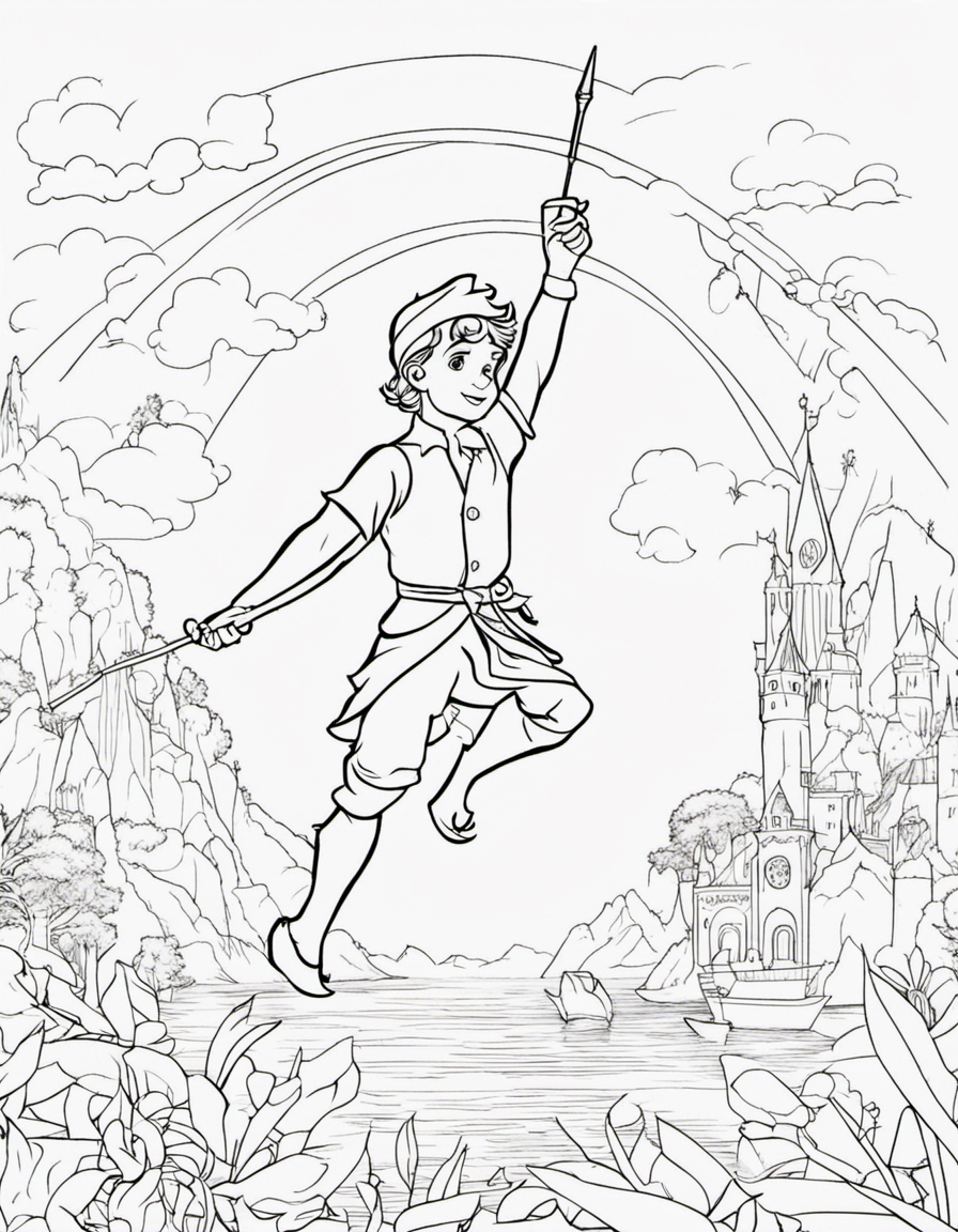 peter pan for children coloring page
