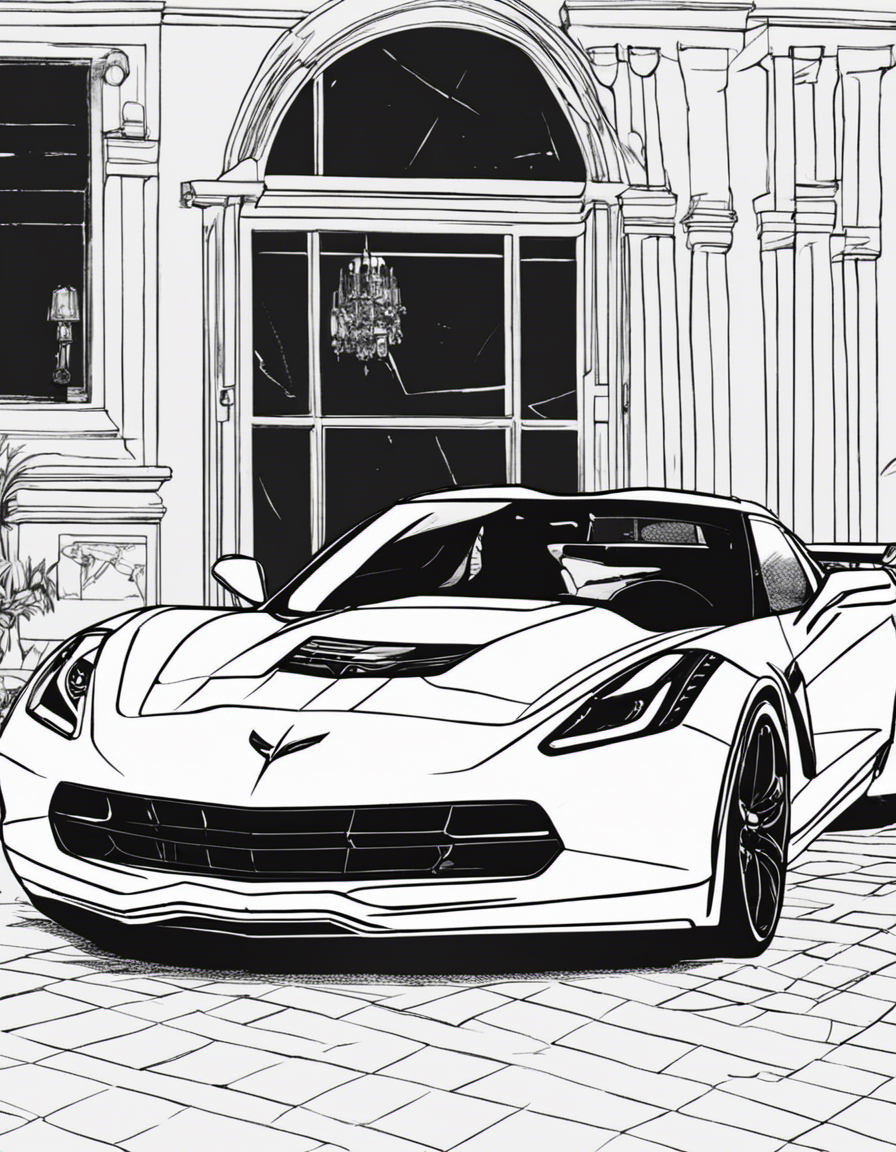 corvette for adults coloring page